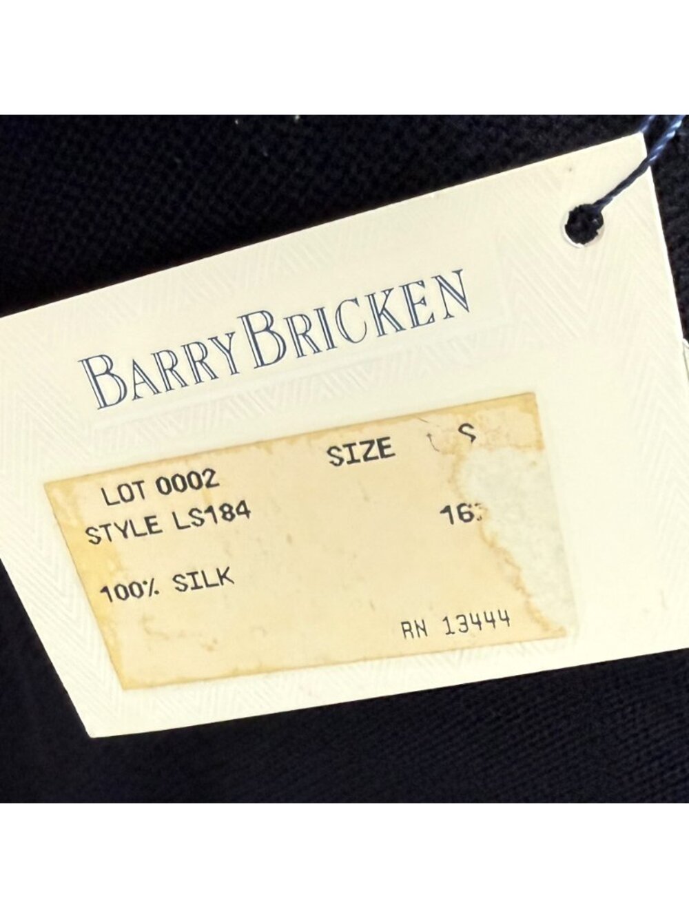 BARRY BRICKEN SILK NAVY BLUE MOCK NECK LSV KNIT SWEATER TOP S NEW - Picture 10 of 12
